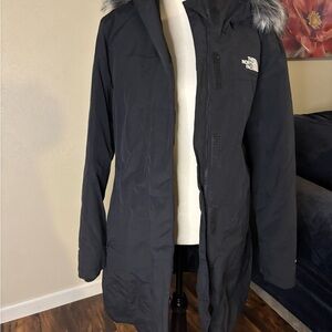 The North Face Women's Black Parka with Faux Fur Hood